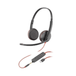 Poly Blackwire C3225 Stereo USB-A Headset (80S04AA) — Binaural Corded Headset with Noise-Cancelling Mic & Inline Controls