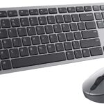 Dell KM7321W Premier Multi-Device Wireless Keyboard and Mouse, UK (QWERTY) Eng Arabic, 2.4GHz, Bluetooth 5.0, 128-bit AES Encryption, 4000 dpi, Compatible with Windows, Mac, Linux, Chrome and Android, (Grey)