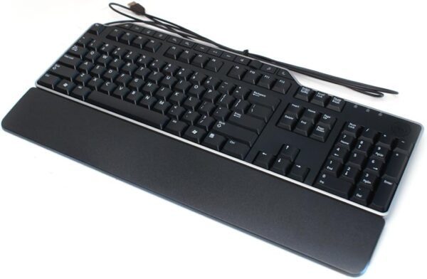Dell KB522 Wired Business Multimedia Keyboard, 104 Keys, Plunger Keys Type, 7 Hot Keys, Tilt Adjustment, Multimedia Keys, QWERTY Layout, Spill-Resistant, Quiet, 2x USB 2.0 Interface, Black | KB522