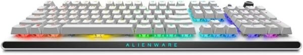 Alienware AW920K QWERTY Trimode Wireless Gaming Keyboard, Cherry MX Red, Durable PBT Keys, AlienFX RGB Backlight 16.8M Colors, Battery Life 110h, Lunar Light