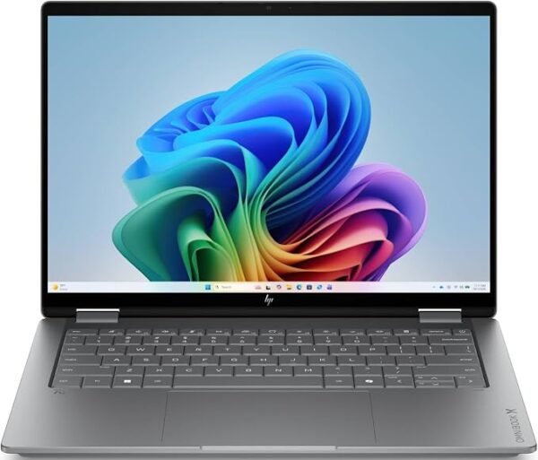 HP 14-kb0023dx OmniBook X Flip Laptop, 14" Diagonal 2K OLED Display, Intel Core Ultra 7 355 Processor, 16GB RAM, 1TB SSD, Intel Graphics, English Backlit K/B, Windows 11, Meteor Silver