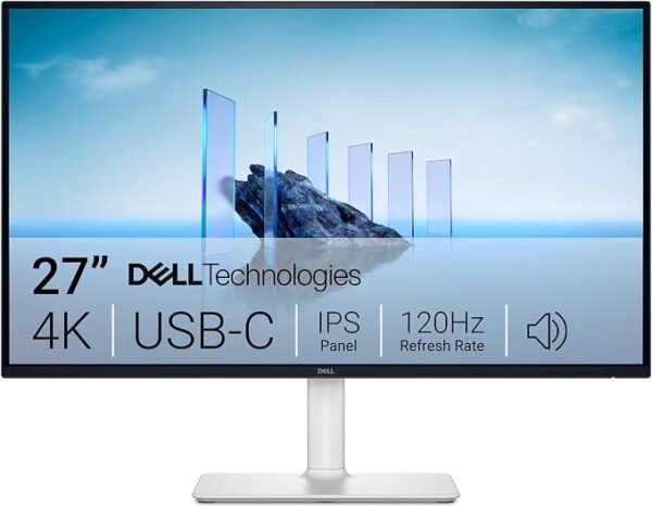 Dell 27 Plus USB-C Monitor - S2725QC, 4K UHD (3840x2160), 120Hz, IPS, 4ms, AMD FreeSync Premium, 99% sRGB, Height Adjustment, Built-in Speakers, 2 USB-C, 2 HDMI, 3 Year Warranty