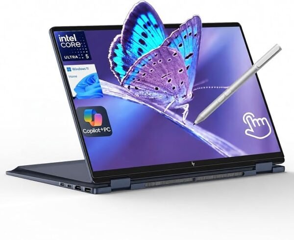 HP OmniBook X Flip 14-FM0013DX 2-in-1 Laptop, Laptop Touchscreen 14" WUXGA IPS, Intel 8-core Ultra 5 226V, Intel Arc 130V GPU, Thunderbolt 4, Windows 11 Home (16GB RAM + 512GB SSD)